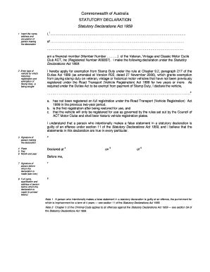 statuatory declaration|About Commonwealth statutory declarations .